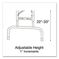 Adjustable Folding Table, Rectangular, 48" X 24" X 22" To 32", Gray Top, Black Legs, 4/pallet, Ships In 4-6 Business Days