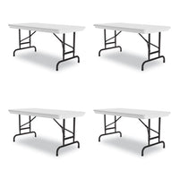 Adjustable Folding Table, Rectangular, 48" X 24" X 22" To 32", Gray Top, Black Legs, 4/pallet, Ships In 4-6 Business Days