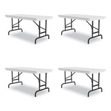 Adjustable Folding Table, Rectangular, 48" X 24" X 22" To 32", Gray Top, Black Legs, 4/pallet, Ships In 4-6 Business Days