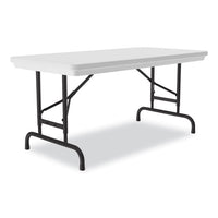 Adjustable Folding Table, Rectangular, 48" X 24" X 22" To 32", Gray Top, Black Legs, 4/pallet, Ships In 4-6 Business Days