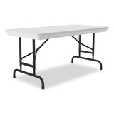 Adjustable Folding Table, Rectangular, 48" X 24" X 22" To 32", Gray Top, Black Legs, 4/pallet, Ships In 4-6 Business Days