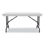 Adjustable Folding Table, Rectangular, 48" X 24" X 22" To 32", Gray Top, Black Legs, 4/pallet, Ships In 4-6 Business Days