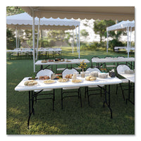 Adjustable Folding Table, Rectangular, 48" X 24" X 22" To 32", Mocha Top, Brown Legs, /pallet, Ships In 4-6 Business Days