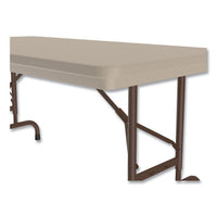 Adjustable Folding Table, Rectangular, 48" X 24" X 22" To 32", Mocha Top, Brown Legs, /pallet, Ships In 4-6 Business Days