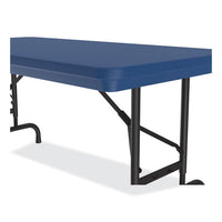 Adjustable Folding Table, Rectangular, 48" X 24" X 22" To 32", Blue Top, Black Legs, 4/pallet, Ships In 4-6 Business Days