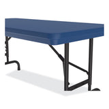 Adjustable Folding Table, Rectangular, 48" X 24" X 22" To 32", Blue Top, Black Legs, 4/pallet, Ships In 4-6 Business Days