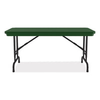 Adjustable Folding Table, Rectangular, 48" X 24" X 22" To 32", Green Top, Black Legs, 4/pallet, Ships In 4-6 Business Days