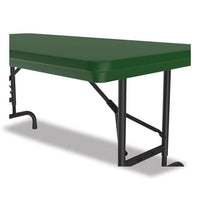 Adjustable Folding Table, Rectangular, 48" X 24" X 22" To 32", Green Top, Black Legs, 4/pallet, Ships In 4-6 Business Days