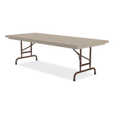 Adjustable Folding Tables, Rectangular, 60" X 30" X 22" To 32", Mocha Top, Brown Legs, 4/pallet, Ships In 4-6 Business Days