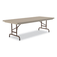 Adjustable Folding Tables, Rectangular, 60" X 30" X 22" To 32", Mocha Top, Brown Legs, 4/pallet, Ships In 4-6 Business Days