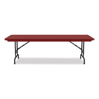 Adjustable Folding Tables, Rectangular, 60" X 30" X 22" To 32", Red Top, Black Legs, 4/pallet, Ships In 4-6 Business Days