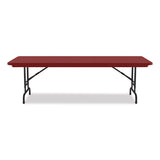 Adjustable Folding Tables, Rectangular, 60" X 30" X 22" To 32", Red Top, Black Legs, 4/pallet, Ships In 4-6 Business Days