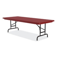 Adjustable Folding Tables, Rectangular, 60" X 30" X 22" To 32", Red Top, Black Legs, 4/pallet, Ships In 4-6 Business Days