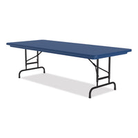 Adjustable Folding Tables, Rectangular, 60" X 30" X 22" To 32", Blue Top, Black Legs, 4/pallet, Ships In 4-6 Business Days