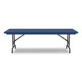 Adjustable Folding Tables, Rectangular, 60" X 30" X 22" To 32", Blue Top, Black Legs, 4/pallet, Ships In 4-6 Business Days