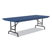 Adjustable Folding Tables, Rectangular, 60" X 30" X 22" To 32", Blue Top, Black Legs, 4/pallet, Ships In 4-6 Business Days