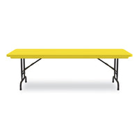 Adjustable Folding Tables, Rectangular, 60" X 30" X 22" To 32", Yellow Top, Black Legs, 4/pallet, Ships In 4-6 Business Days