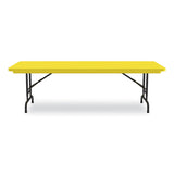 Adjustable Folding Tables, Rectangular, 60" X 30" X 22" To 32", Yellow Top, Black Legs, 4/pallet, Ships In 4-6 Business Days