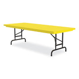 Adjustable Folding Tables, Rectangular, 60" X 30" X 22" To 32", Yellow Top, Black Legs, 4/pallet, Ships In 4-6 Business Days