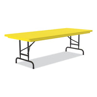 Adjustable Folding Tables, Rectangular, 60" X 30" X 22" To 32", Yellow Top, Black Legs, 4/pallet, Ships In 4-6 Business Days