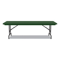 Adjustable Folding Tables, Rectangular, 60" X 30" X 22" To 32", Green Top, Black Legs, 4/pallet, Ships In 4-6 Business Days