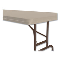 Adjustable Folding Tables, Rectangular, 72" X 30" X 22" To 32", Mocha Top, Brown Legs, 4/pallet, Ships In 4-6 Business Days