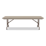 Adjustable Folding Tables, Rectangular, 72" X 30" X 22" To 32", Mocha Top, Brown Legs, 4/pallet, Ships In 4-6 Business Days