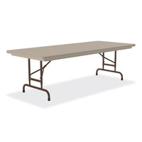 Adjustable Folding Tables, Rectangular, 72" X 30" X 22" To 32", Mocha Top, Brown Legs, 4/pallet, Ships In 4-6 Business Days