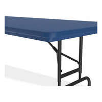 Adjustable Folding Tables, Rectangular, 72" X 30" X 22" To 32", Blue Top, Black Legs, 4/pallet, Ships In 4-6 Business Days