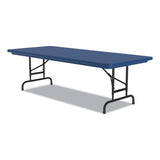 Adjustable Folding Tables, Rectangular, 72" X 30" X 22" To 32", Blue Top, Black Legs, 4/pallet, Ships In 4-6 Business Days
