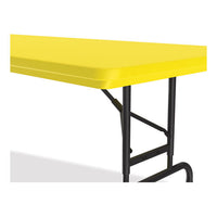 Adjustable Folding Tables, Rectangular, 72" X 30" X 22" To 32", Yellow Top, Black Legs, 4/pallet, Ships In 4-6 Business Days