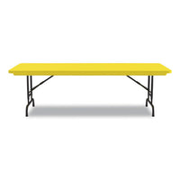 Adjustable Folding Tables, Rectangular, 72" X 30" X 22" To 32", Yellow Top, Black Legs, 4/pallet, Ships In 4-6 Business Days