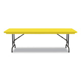 Adjustable Folding Tables, Rectangular, 72" X 30" X 22" To 32", Yellow Top, Black Legs, 4/pallet, Ships In 4-6 Business Days