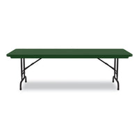 Adjustable Folding Tables, Rectangular, 72" X 30" X 22" To 32", Green Top, Black Base, 4/pallet, Ships In 4-6 Business Days