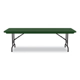 Adjustable Folding Tables, Rectangular, 72" X 30" X 22" To 32", Green Top, Black Base, 4/pallet, Ships In 4-6 Business Days
