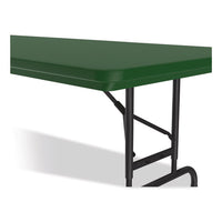 Adjustable Folding Tables, Rectangular, 72" X 30" X 22" To 32", Green Top, Black Base, 4/pallet, Ships In 4-6 Business Days