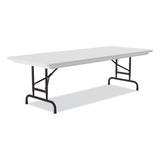 Adjustable Folding Tables, Rectangular, 96" X 30" X 22" To 32", Gray Top, Black Legs, 4/pallet, Ships In 4-6 Business Days