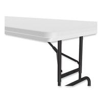 Adjustable Folding Tables, Rectangular, 96" X 30" X 22" To 32", Gray Top, Black Legs, 4/pallet, Ships In 4-6 Business Days