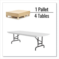 Adjustable Folding Tables, Rectangular, 96" X 30" X 22" To 32", Gray Top, Black Legs, 4/pallet, Ships In 4-6 Business Days