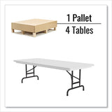 Adjustable Folding Tables, Rectangular, 96" X 30" X 22" To 32", Gray Top, Black Legs, 4/pallet, Ships In 4-6 Business Days