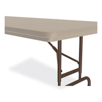 Adjustable Folding Tables, Rectangular, 96" X 30" X 22" To 32", Mocha Top, Brown Legs, 4/pallet, Ships In 4-6 Business Days