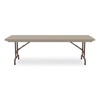 Adjustable Folding Tables, Rectangular, 96" X 30" X 22" To 32", Mocha Top, Brown Legs, 4/pallet, Ships In 4-6 Business Days