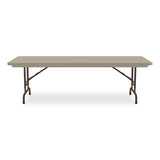 Adjustable Folding Tables, Rectangular, 96" X 30" X 22" To 32", Mocha Top, Brown Legs, 4/pallet, Ships In 4-6 Business Days