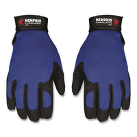 Memphis Gloves Fasguard Clarino Synthetic Leather Palm Multi-task Gloves, Blue/black, Large