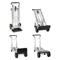 Heavy Duty 4-in-1 Truck, Supports 800 Lb (hand Truck) 1,000 Lb (cart/platform Truck), 19.69" X 18.7" X 48.31", Silver/black