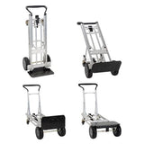Heavy Duty 4-in-1 Truck, Supports 800 Lb (hand Truck) 1,000 Lb (cart/platform Truck), 19.69" X 18.7" X 48.31", Silver/black