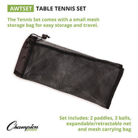 Anywhere Table Tennis Set, With Carry Bag