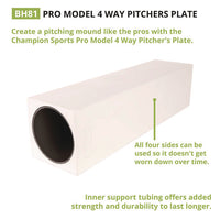 Pro Model 4-way Pitcher's Box, 24" X 6"