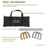 Steel Horseshoe Set, (4) Horseshoes/(2) 24" Stakes/nylon Carry Bag
