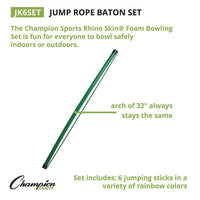 Jump Rope Baton Set, 32", Assorted Colors, 6 Batons/set